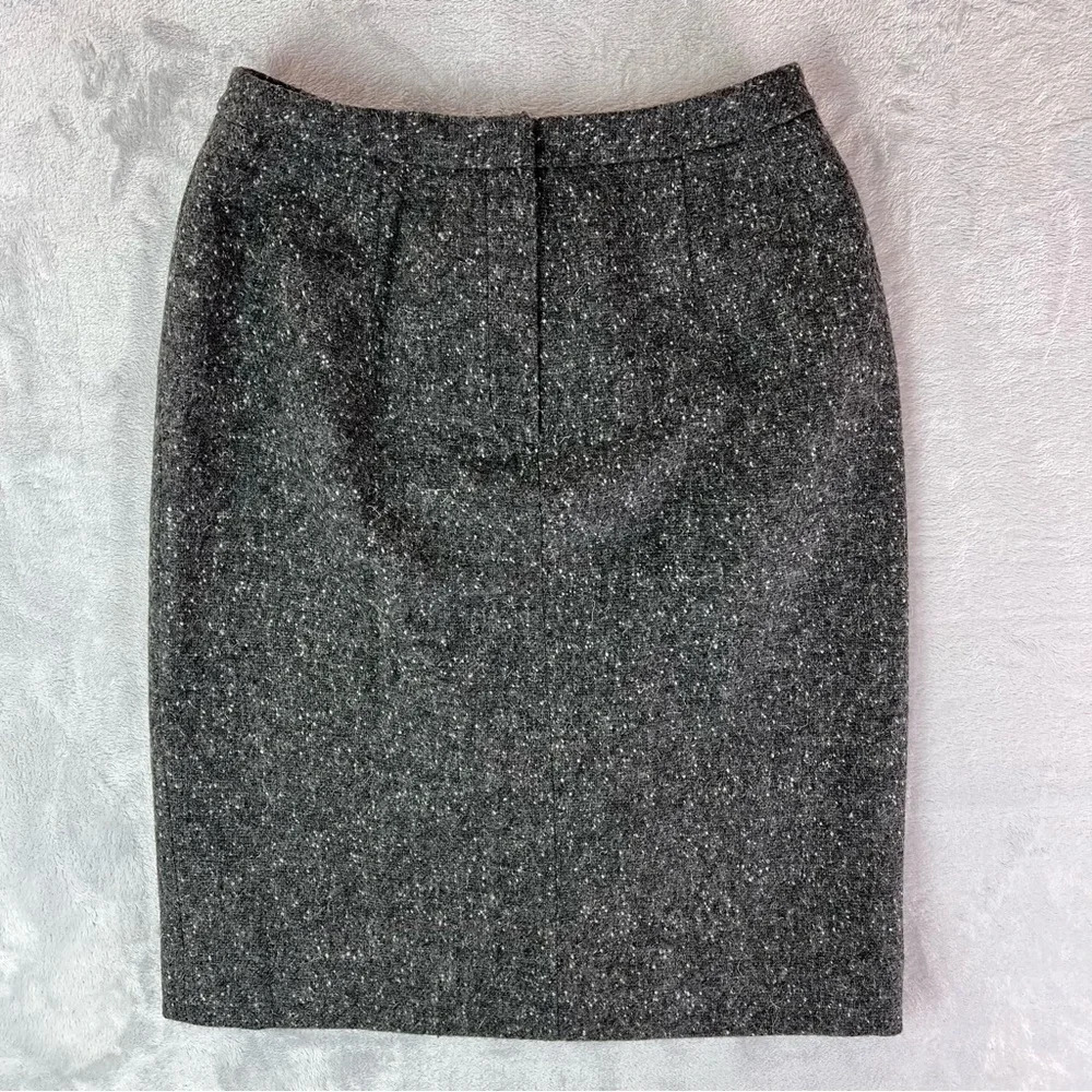 Lauren Ralph Lauren 100% Lambswool Skirt Size 4 Preppy Academia Work Grey Pencil